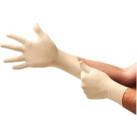 ANSELL TouchNTuff 69-210, Latex Disposable Gloves, 3.5 mil Palm, Latex, Powder-Free, L, Natural 516706